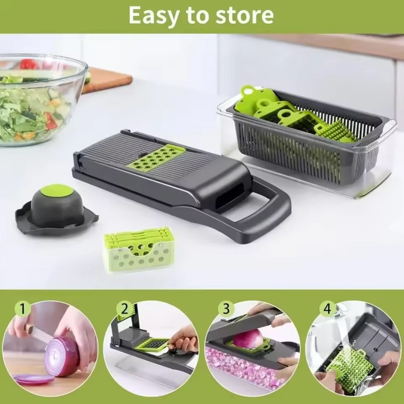 Multifunctional Vegetable Chopper 14 in 1 - Food Slicer, Dicer