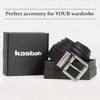 KASBAH Men's Reversible Leather Belt Work Casual Belt Two-in-One Belt