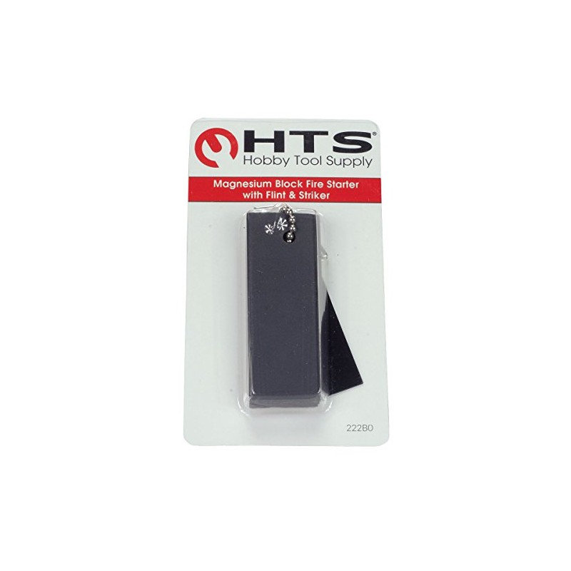 HTS 222B0 Magnesium Block Fire Starter with Flint & Striker