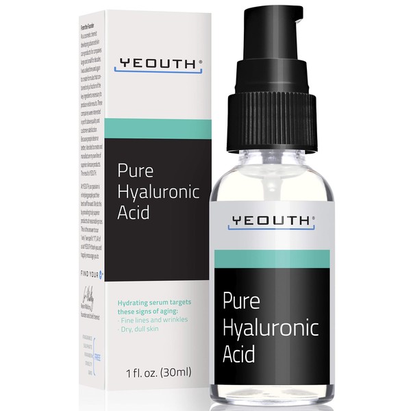YEOUTH Pure Hyaluronic Acid Serum for Face, Hydrating Serum for Face, Wrinkles, Dark Spots & Dull Skin, Anti Aging Serum, Hyaluronic Serum for Face for Women & Men, Face Care