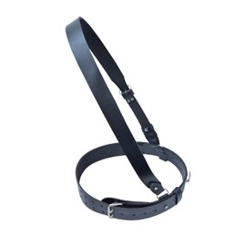 SAM Brown Adjustable Genuine Leather Shoulder Belt, Black, Unisex Harness Strap for Adults, Cosplay, Display or Costume Use, Heavy Duty Brass Buckle, Sizes 32 to 50, Leather Display Belt (32)