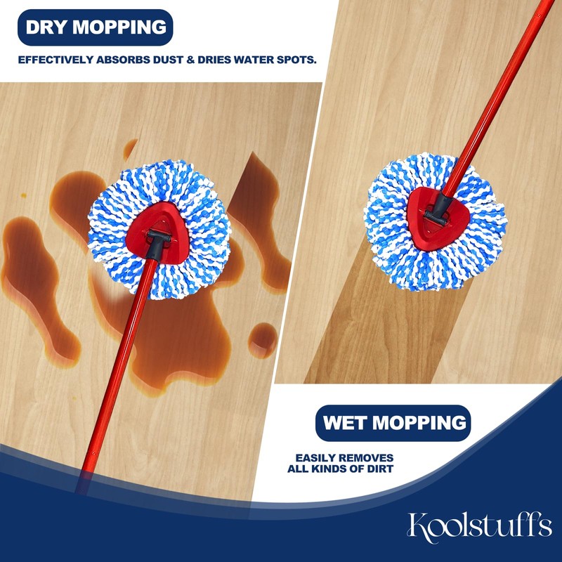 Spin Mop Head Refill for RinseClean 2-Tanks System, 6Pcs Rotating