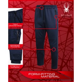 Spyder Men's Jogger Pants - Tech Fleece Joggers with Double Bonded Zip Pockets - Lightweight Active Sweatpants for Men (S-XL), Size Large, Navy