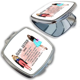 BRGiftShop Glow Getter Strong Woman Inspirational Motivational Definition Compact Pocket Cosmetic Mirror