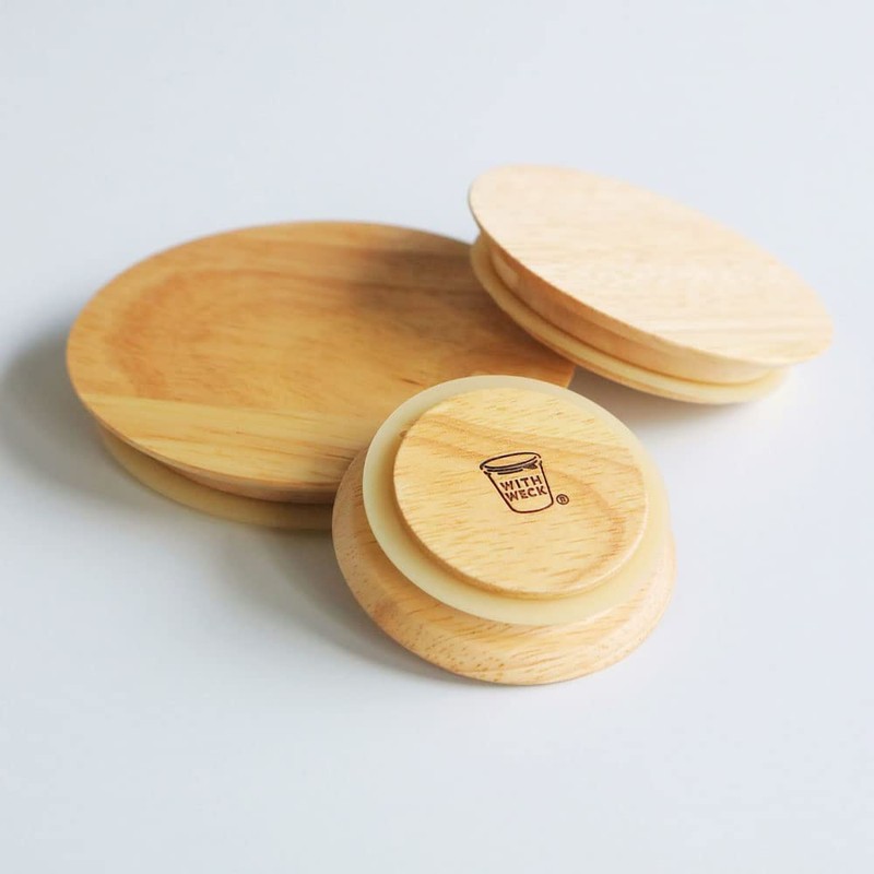 with WECK|FLAT TOP WOODEN LID Wooden Lid (Small)