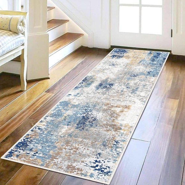 Bylphy Abstract Runner Rug for Hallway 60x90cm/2x3ft Washable Long Hallway