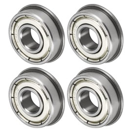 M METERXITY 4-Pack FR4ZZ Flanged Ball Bearing, 1/4" x 5/8" x 13/64 Double Metal Shielded Chrome Steel (GCr15) Flange Rip Bearings for Wheelbarrow/Printer/Fax Machines/Power Tools