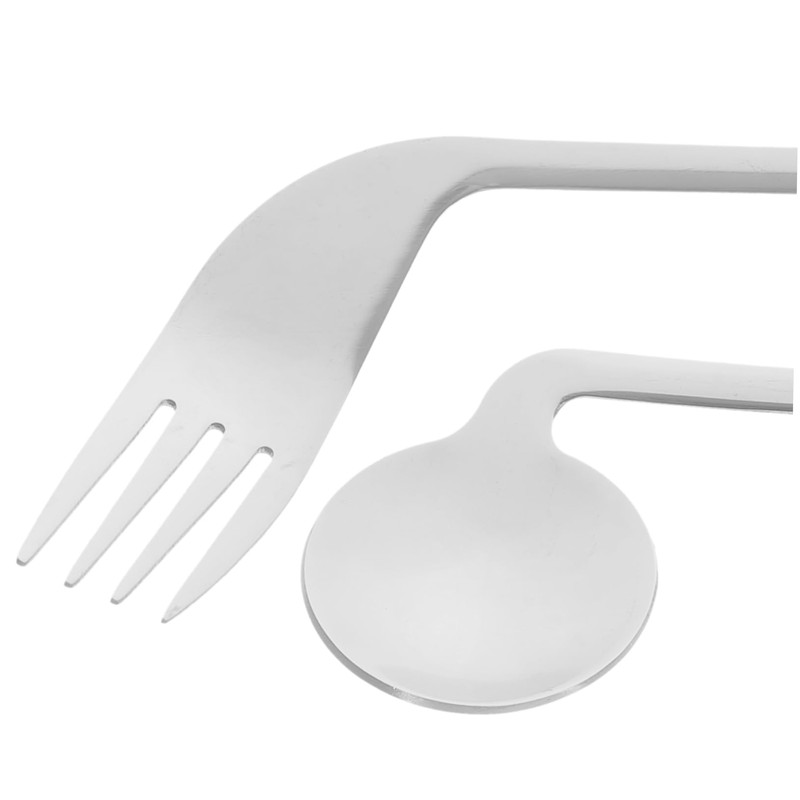 TOVINANNA 4 Sets Angled Fork Spoon Set Lightweight Ergonomic Eating