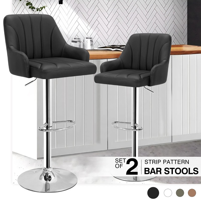 VECELO Bar Stools Set of 2 Adjustable Counter Kitchen Dining