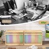 LONTAI Bamboo Hanging File Boxes with Lids 2 Pack, File