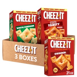Cheez-It Cheese Crackers, Baked Snack Crackers, Lunch Snacks, Family Size, Variety Pack (3 Boxes)