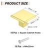 sourcing map 15Pcs Square Cabinet Knobs, 1.2 Inch Square Kitchen