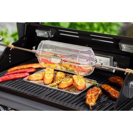 Rösle BBQ Stainless Steel Revolving Spit Grill Basket for Rotisserie