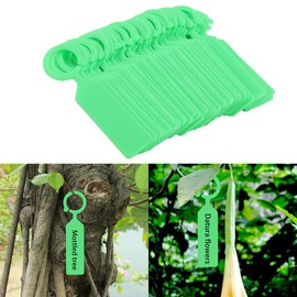 100 PCS Kunststoff-Hängeetiketten Wiederverwendbarer Samen Name Marker Label Marker Zeichen Gartenwerkzeuge für Pflanzenbaum Blumenidentifikation Kindergarten Sämling Tags Gartendekor(Grün)