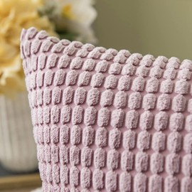 MIULEE Set of 2 Corduroy Cushion Covers, Decorative, Sofa Cushion, Couch Cushion, Soft, for Living Room, Bedroom, 16 x 24 inches, 40 x 60 cm, Pinky Purple