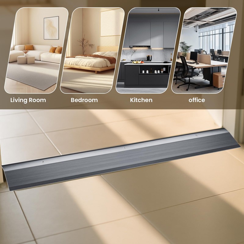 Heneymo Aluminum Floor Transition Strip, Door Thresholds Bridge The Height