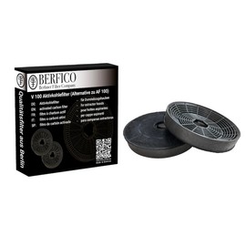 AF 100 Berfico Activated Carbon Replacement Filter / Amica KF 17146 Suitable Alternative Product to Silverline AF100 / for Specific Silverline Cooker Hoods / 1 Set of 2 Replacement Filters