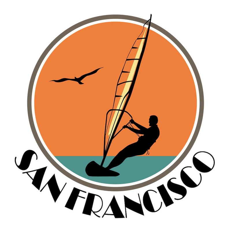 CafePress San Francisco Windsurfing 30"x60" Absorbent Cotton Back, Soft Beach,