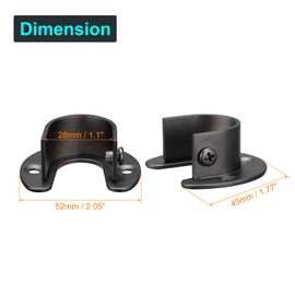 sourcing map 1.1'' Dia Stainless Steel Rod Socket Flange Rod Holder Bracket End Supports with Screws for Bathroom Closet Curtain, Set of 2, Black