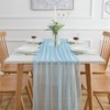 AOKSUNOVA Table Runner Chiffon Blue Table Runner for Wedding Bridal