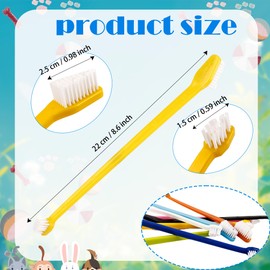 Norcoin 160 Pcs Dog Toothbrush Dual Head Dental Brushes Bulk Pet Tooth Brushing Kit Puppy Long Handle Toothbrush for Large and Small Dogs Cats Most Pets Teeth Cleaning Oral Care Supplies, 8 Colors