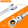 sourcing map Flex-Head Ratcheting Wrench 9mm 180° Rotating Head Metric