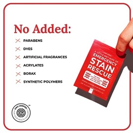 Emergency Stain Rescue Quitamanchas – Toallitas multiusos para alfombras, tapicería, ropa, añadir a lavandería, funciona en manchas orgánicas o inorgánicas frescas y viejas (25 toallitas individuales)