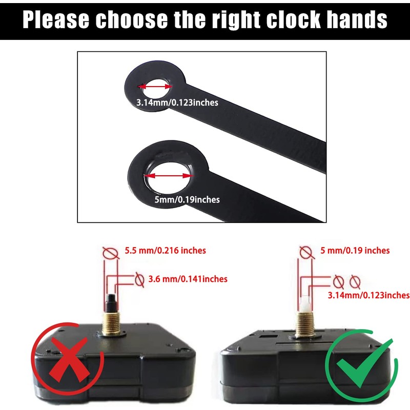 WinTaim 10pcs Clock Hands Suitable For 4-8 inch Clock,Clock Hands