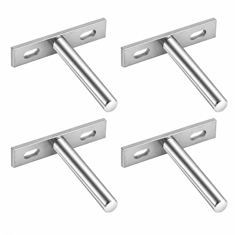4PCS Invisible Floating Shelf Brackets Heavy Duty Solid Metal Hidden