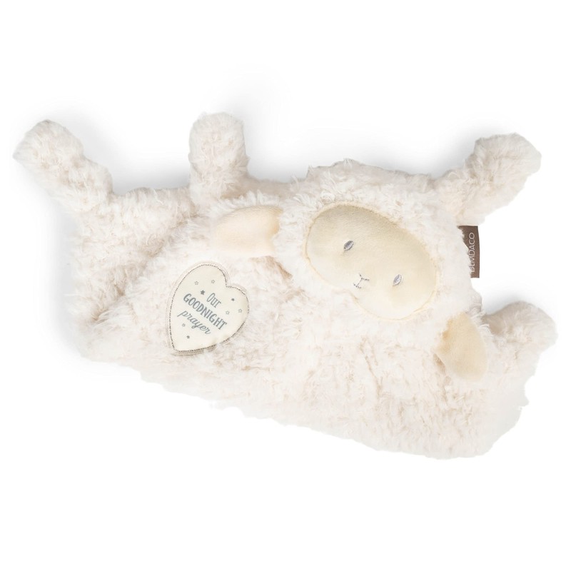 DEMDACO Clean White Fuzzy Lamb Goodnight Prayer Polyester Plush Children's