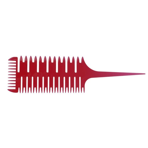 Milisten Hair Dye Comb 3-Way Cut Highlight Comb Professional Weave Comb Hair Dye Styling Tool for Dyeing The Hair Highlight (Red)