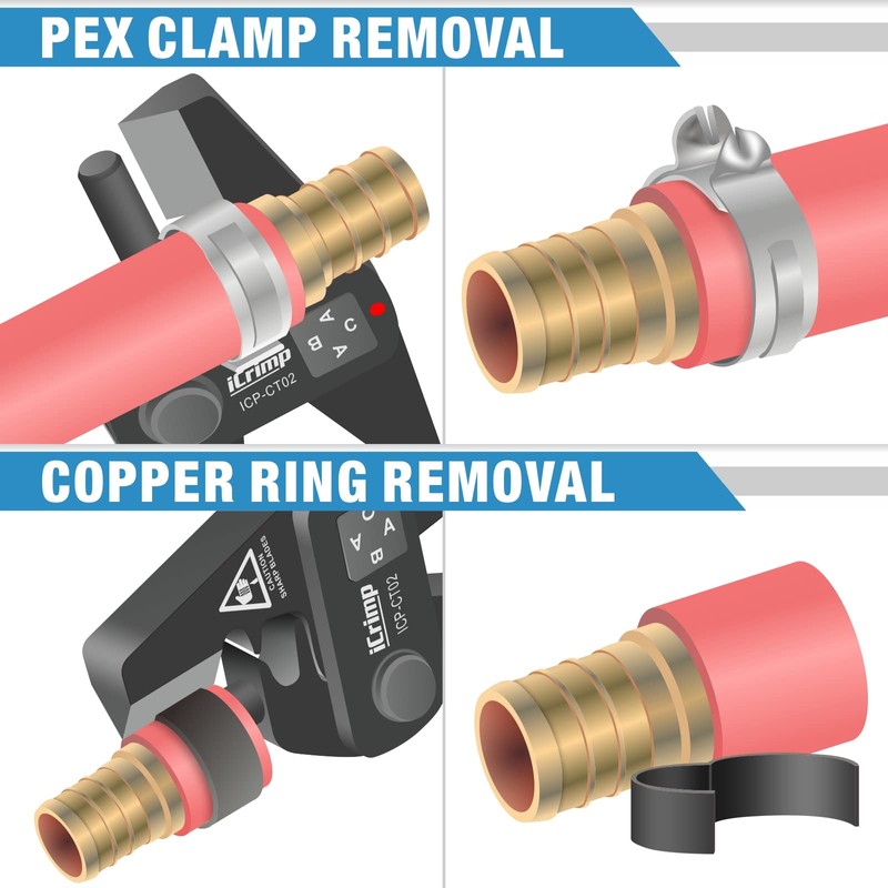 iCrimp ICP-CT02 PEX Crimp Fitting Removal Tool for Removing 1/2-in,