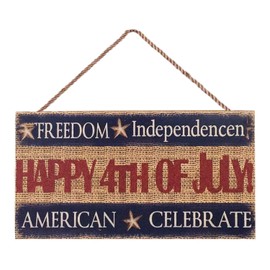 MAIYUAN 4th of July Wooden Plaque Hanging Signs Wall Decorations,Americana Independence Day Party Decorations (DLR-03)