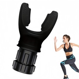 LVNEHAL Breathing Trainer, Portable Lung Breathing Exerciser, Adjustable Resistance Handheld Trainer for Oral and Muscular Exercise, Improve Lung Capacity (Black)