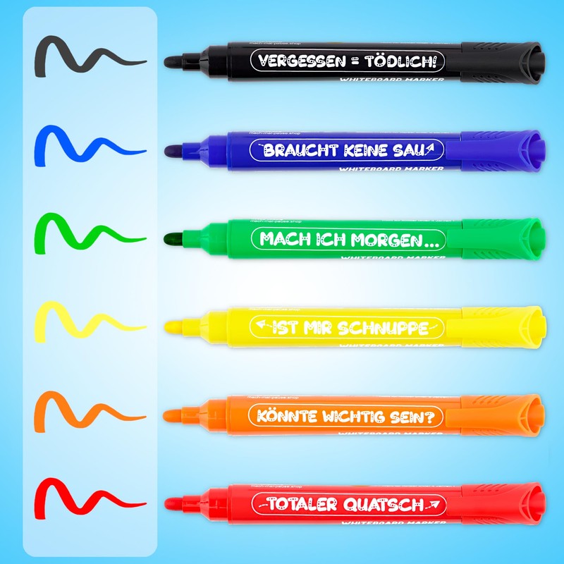 MACH MAL PAUSE - 6 x Whiteboard Marker Pens for