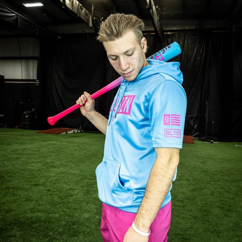 BSBL-SZN Short Sleeve Hoodie V2 - Cotton Candy Blue -