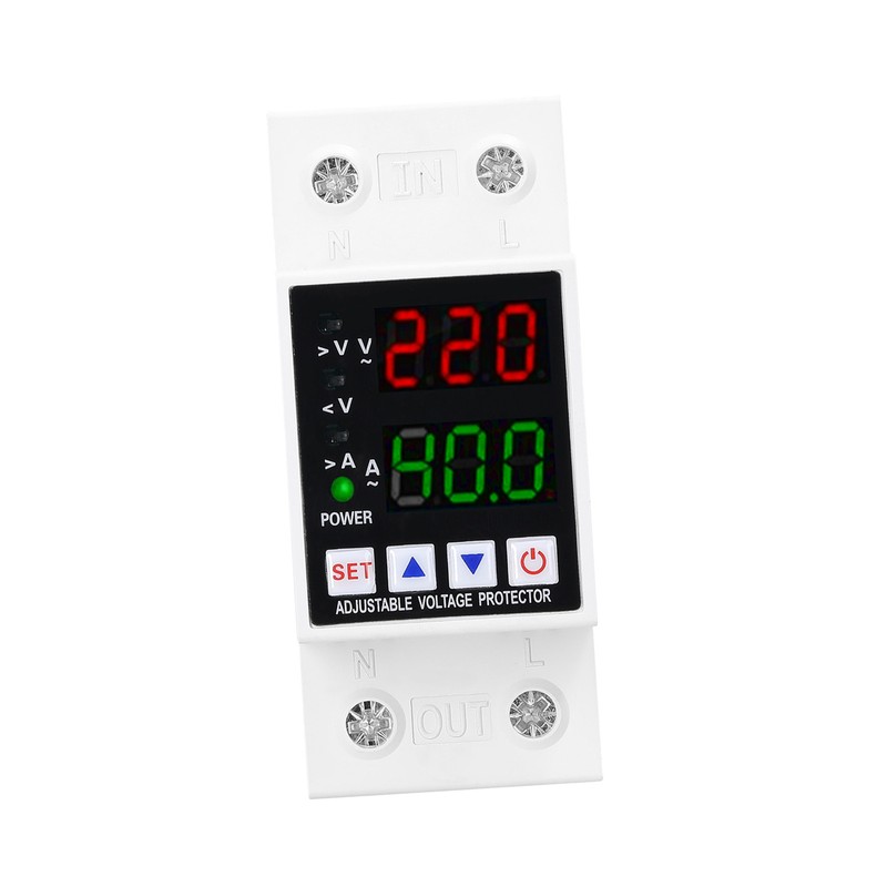 Dual Display Adjustable Voltage Protector Intelligent Over-voltage Under-voltage Over-current Protect
