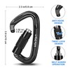 Lasehuh UIAA Certified 25KN Auto Locking Climbing Carabiner Clips, D