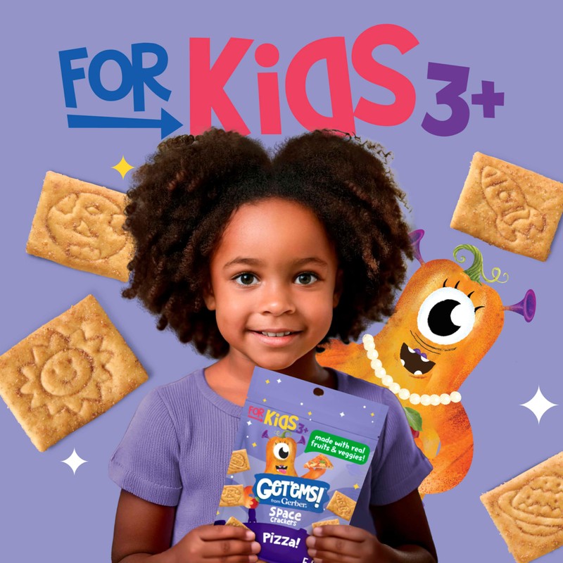 Get'ems! from Gerber Pizza Space Crackers, Kids Snack Made with