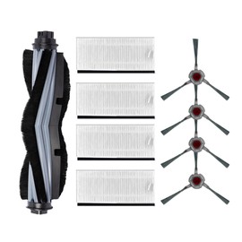 ZYBULSHJT Replacement parts set for Yeedi mop station, 2-in-1 mop robot, accessories, includes 1 roller brush, 4 side brushes, 4 filters (9 pieces)