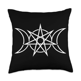 Ritual Moon 3 Moon Wiccan Witch Occult Magic Heptagram/Septagram Throw Pillow, 18x18, Multicolor