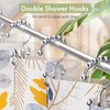 Amazer Shower Curtain Hooks Rings, Rust-Resistant Stainless Steel Double Shower