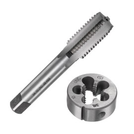 sourcing map 2pcs Tap and Die Set, Metric 3/4-10 UNC Thread Taps & Round Die, Tapping Threading Tool Tap & Die Kit for Nut Screw Bolt Thread Repair