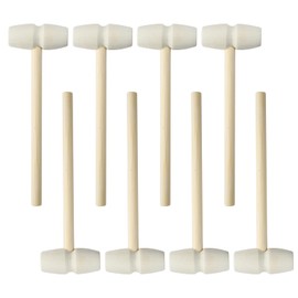 Fsttre Mini Wooden Hammer Set, Wooden Crab Hammer Small Mallets Tool Mini Mallet Mashing Wood Toy for DIY Crafts Cooking Seafood Cracking and Educational Play for Boys Girls Kids (8-Pieces)