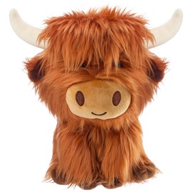 Blueweenly Highland Cow Stuffed Animals 7.87in Brown Highland Cow Plush Toy Fluffy Soft Cute Farm Toy Gift Decoration for Men Women Kid Bedtime