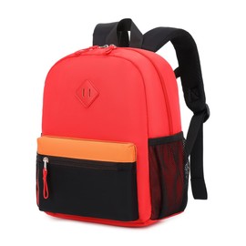 Toddler Backpack,12inch Preschool Backpack for Kids Boys and Girls 2-4 Kindergarten Preschool Bookbag with Chest Buckle (Red Black, Small)