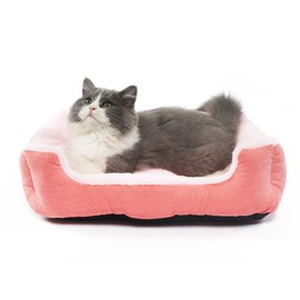 Extra Small Dog Bed for 3-5 Pound Dog Washable Cute Pink Cat Bed for Indoor Cats 18x14x5 Orthopedic Supportive Pet Sofa Bed with Sides
