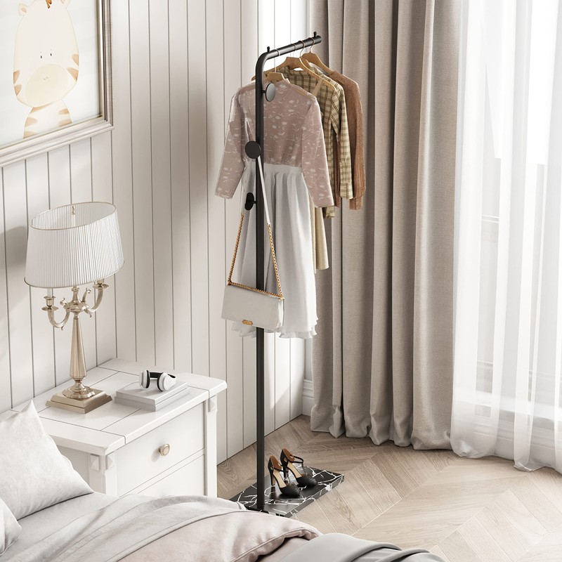 Metal Coat Rack Bracket Finish Stable Marble Base with High-end