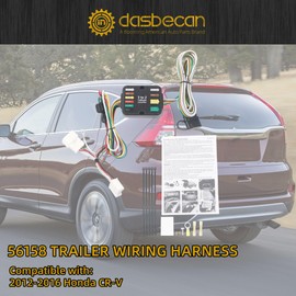 Dasbecan 56158 4-Pin Trailer Wiring Harness Compatible with Honda CRV CR-V 2012 2013 2014 2015 2016 Towing Hitch Wire Harness Kit