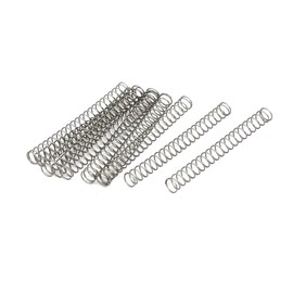 TA-VIGOR 10Pcs Extended Compressed Spring, 3mm OD,0.3mm Wire Size,30mm Length Durable Stainless Steel Small Dual Hook Tension Spring for Furniture Screen Doors Repair Projects